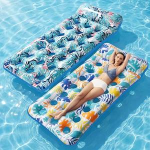 Stonful 1 Pack Inflatable Pool Float Mat, Giant Pool Floats Adult Size with Headrest, Lake Float Raft Water Lounger, Multi-Purpose Swimming Pool Floats for Pool Party, Summertime Beach, Outdoor