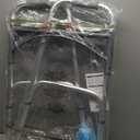 Drive Medical 2-Button Standard Foldable Walker for Seniors, Adults, and Disabled - Basic Walking Aid with Adjustable Legs - 350lb. Weight Capacity - Silver