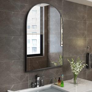 TinyTimes 26"x38" Arched Wall Mirror, Vanity Mirror, with Metal Frame, for Bathroom, Bedroom, Entryway, Modern & Contemporary Wall Mirror - Black