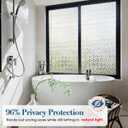 Windimiley 3D Diamond Frosted Window Privacy Film, Static Cling No-Glue Removable Vinyl, UV Blocking Heat Control for Bathroom Bedroom Door, 45.2 x 157.4 inch