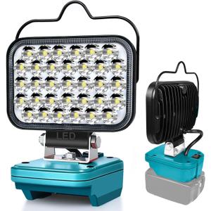 Cordless LED Work Light for Makita 14.4V/18V LXT Battery, Portable Flashlight Jobsite Light Spotlight Tool for Makita BL1850, Lamp Flood Light for Repairing/Outdoor Camping/Garages/Emergency(No Battery) (Blue)