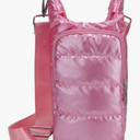 Water Bottle Carrier Bag with Phone Pocket Puffer Tote Bag Quilted Crossbody Shoulder Bag Water Bottle Holder with Strap