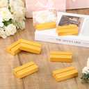 Colingmill 36 Pcs Golden Wooden Table Number Stands Weeding Table Name Holder Place Card Holders Office Birthday Party Events Decoration Tag Photo Menu Clips Banquet Restaurant (Short Size)