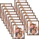 WIFTREY Multi 8x10 Picture Frames 18 Pack, Rustic Brown 8 by 10 Photo Frame Bulk for Wall Hanging, Tabletop Display
