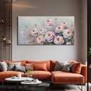Acocifi Peony Canvas Wall Art Pink Florals Textured Picture 58"x29"