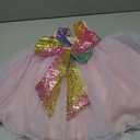 12M-6Y Baby Dress Sequins Bowknot Flower Girls Lace Wedding Pageant Tutu Gown Dresses with Headwear (Pinkpurple)