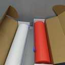 2 Rolls 54'' x 100 Circus Tablecloth Roll Red and White Solid Color Table Cover with Slide Cutter Disposable DIY Carnival Tent Party Supplies for Stage Backdrop Curtains Ceiling Wall Drapes