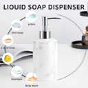 Ceramic Soap Dispenser, White Marble Look Lotion Dispenser 12.5 OZ Liquid Hand Soap Dispenser Pump Bottle for Hotel Kitchen Bathroom, ANTIS'S HOME