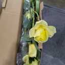 Solar Flower Lights Outdoor - Upgraded New Material Two Modes Realistic LED Solar Powered Waterproof Lights with 5 Roses, Solar Decorative Stake Lights for Garden (Yellow, 2 Pack)
