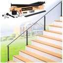 8-12FT Modular 36" Swageless Cable Railing System with Handrail
All-in-one, 33° Drilled Post for 28-38° Step, Pre-Cut 1/10" Cable Railing Kit, Handrail Cuttable, T304 Stainless Steel, Black