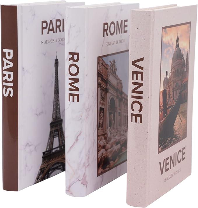 Decorative Books for Home Decor  Set of 3 Hardcover Decor Books for Shelves, Faux Books for Decoration, Shelf Decor Aesthetic, Designer Decor Set (Brown Book Decor Aesthetic)