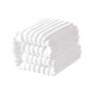 NTBAY Plush Flannel Baby Blanket, Soft and Warm Toddler Blanket with Striped Texture for Stroller, Crib, Travel, 30x40 Inches, White