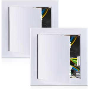 2 Pack 8 x 8 Plastic Plumbing Access Panel for Drywall, Door Electrical Cover White PVC Removable Hinged Panel Wall Hole Cover(2 Pack,8 x 8 Inch)
