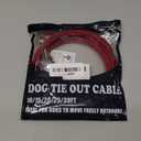 Dog Tie Out Cable 10/15/20/25/30 FT Runner for Yard Steel Wire Cable with Durable Superior Clips Red Chains for Outside Dog Lead for Large Up to 165 Lbs