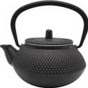 Innolife 300ml/10oz Cast Iron Teapot, Japanese Tea Pot with Stainless Steel Infuser for Loose Leaf, Black