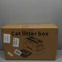 Stainless Steel Enclosed Litter Box with Lid, XL Extra Large Side Entry Metal Litter Box for Big Cats, Removable Cat Litter Box with High-Sided Enclosure, Scoop, Filter Footboard & Mat, Grey