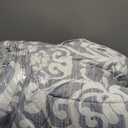 Amazon Basics King Size Comforter Sets, Ultra-Soft Lightweight Microfiber Reversible 3-Piece Bedding, Gray Medallion