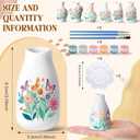 Fuyoooo 6 Sets Paint Your Own Vases Unpainted White Vases Ceramic Painting Kit for Adults with Paint Brushes, Underglaze Paints and Palettes for Christmas Birthday Party Activity Gift Art DIY Supplies