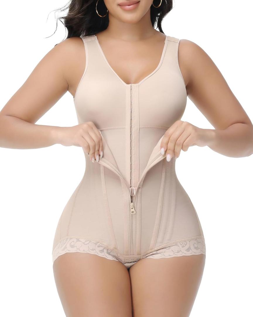 SHAPSHE Fajas Colombianas Moldeadoras Post Surgery Stage 1/2/3 High Compression Garment Full Body Shaper for Women (XX-Large, Tan)