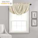 Lush Decor Lucia Elegant Waterfall Valance for Living Room Kitchen, and Bedroom, Soft Polyester Window Curtain, Single -Neutral (42"W x 18"L)
