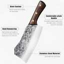 ZENG Meat Cleaver Knife, Butcher Knife Heavy Duty Kitchen Knife Stainless Steel Bone Chopping Cutting Chef knives Sharp Blade Boning Knife for Home Kitchen Camping BBQ Restaurant