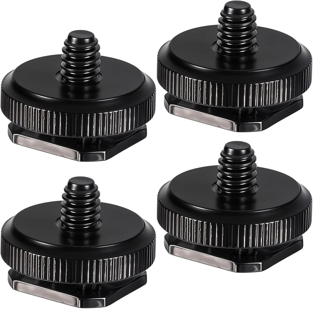 4 Pcs 1/4 Inch Camera Adapter Screws, Compatible with Versatile Flash Hot Shoe Mounts for DSLR Camera Rigs, Tripods, Mounting Accessories