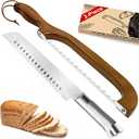 2 Pack Sourdough Bread Knife for Homemade Bread, Serrated Bread Cutter Ergo-Safe Engineering Anti-Stick Bread Bow Knife for Sourdough, Baguettes, Cakes