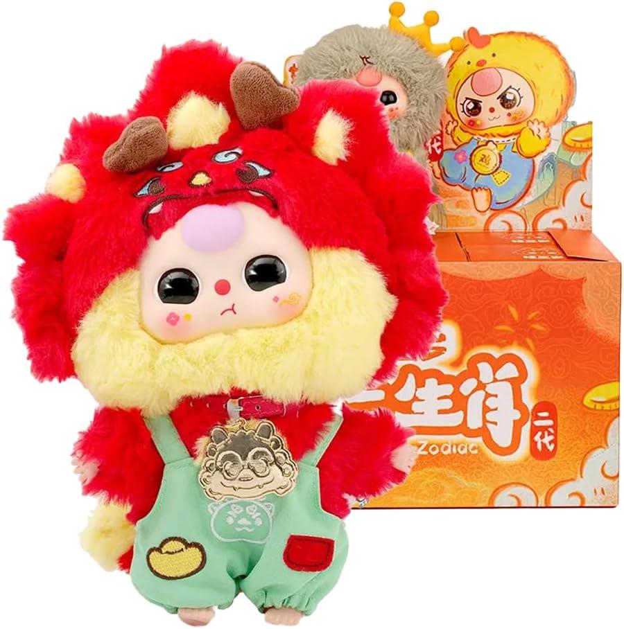 Baby Three Twelve Zodiac Series Plush Stuffed Blind Box, Kawaii Mystery Plush Toys Collectible for Birthday Gift (1PC Series 2(V2))