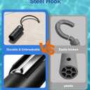 Pool Hook with Pole, 16FT Pool Pole Telescopic with Stainless Steel Hook, Retrieval Hooks for All Robotic Pools Cleaner, Robot Hooks for Heavy Duty Telescoping Poles, Above Ground and Underwater