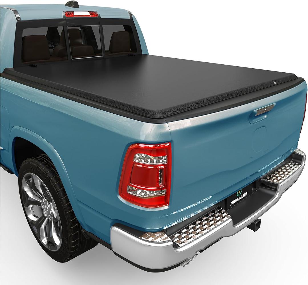 AUTOSAVER88 Soft Roll Up Truck Bed Tonneau Cover Compatible with Dodge Ram 1500 (Classic ONLY) 2002-2024, Fit for Dodge Ram 2500 3500 2003-2026, 6.4ft Bed w/o Ram Box