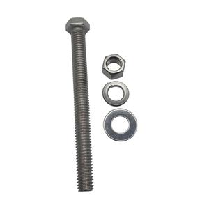 2 x (4 Sets) 3/8"-16 x 4 Stainless Steel Hex Head Screws Bolts, Nuts, Flat & Lock Washers, 18-8 (304) S/S, Fully Threaded by MetalSpacersOnline