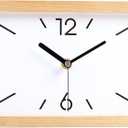 Wooden Retro Wall Clocks, 18 Inches Square Clocks Rectangular Wall Clock Battery Operated Silent Non-Ticking, for Kitchen Living Room Office Home Desk Bedroom (Primary Color)