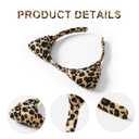 Nuolich Leopard Costume Accessories Cheetah Ears Headband Bow Tie Tail Tattoos Halloween Party Cat Cosplay