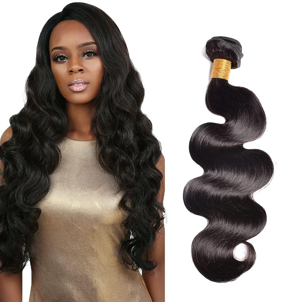 Body Wave Bundles Human Hair 26 Inch Natural Black Human Hair Bundles Unprocessed Brazilian Virgin Hair Extensions 50 Gram Per Bundle