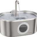 PawsPik SS-01 Stainless Steel Faucet-Design Cat Fountain 108.2 oz.