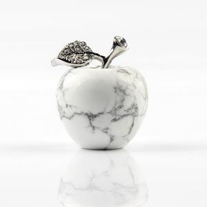 30mm Howlite Stone Carved Apple Statue Desk Decor Collectible Figurine