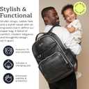 Itzy Ritzy Diaper Bag Backpack – Large Capacity Boss Plus Baby Backpack Diaper Bag Featuring 19 Pockets, Changing Pad, Stroller Clips, and Comfortable Straps (Black with Silver Hardware)