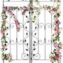 hogardeck Metal 60 * 18in Garden Trellis 2-Packs for Climbing Plants Flowers Vegetables Planting Arched Outdoor Decoration for Courtyards Lawns Gardens