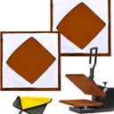 2 Pcs 15 x 15 Inch Heat Press Platen Wrap Cover, Non-Stick High Temperature Reusable Teflon Platen Wrap Cover, Protecting Sublimation Heat Press Machine Plate from Residue, Inks and Scratches