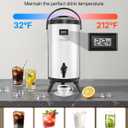 VEVOR Insulated Beverage Dispenser, 2.4 Gal/9.2L Stainless Steel Thermal Drink Server with Spigot & Temp Display, Suitable for Hot and Cold Drinks, for Tea Coffee Water in Cafes & Restaurants, Silver