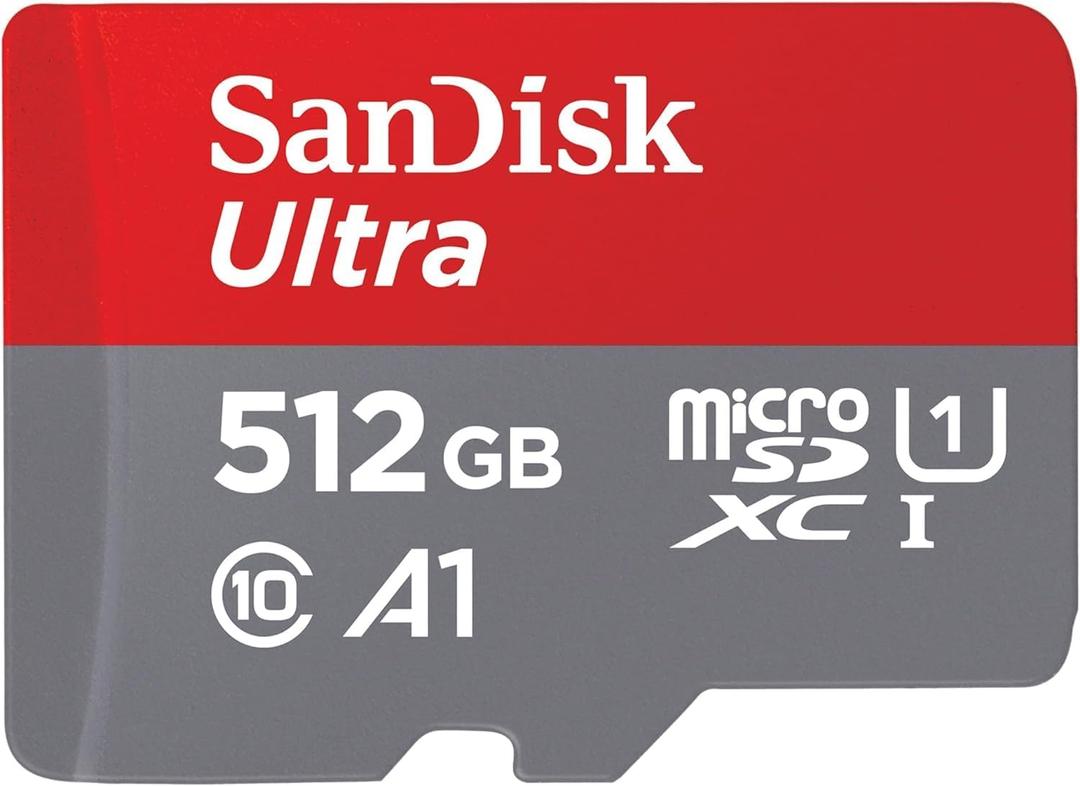 SANDISK 512GB Ultra microSDXC UHS-I Memory Card with Adapter - Up to 150MB/s, C10, U1, Full HD, A1, MicroSD Card - SDSQUAC-512G-GN6MA