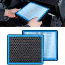 CF10285 Cabin Air Filter with Activated Carbon, Automotive AC Cabin Air Filter Replacement for Toyota 4Runner Highlander RAV4 Camry Corolla Prius Sienna Sequoia Tundra Avalon Lexus & Land Rover (BLUE)