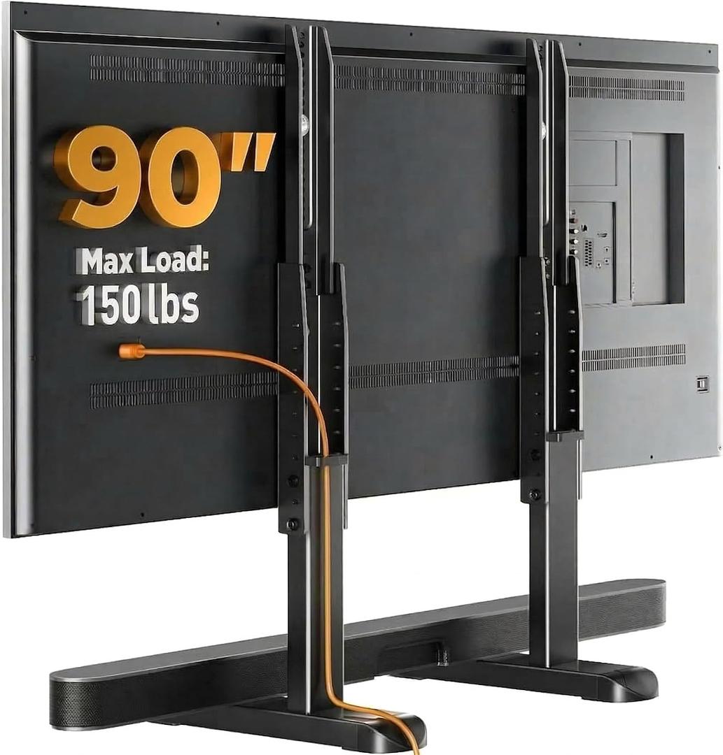 Perlegear Universal TV Stand Legs for Most 3786 90 Inch TVs up to 150 lbs, Height Adjustable TV Legs Replacement Suitable for Soundbar, Table Top Stand Base Max VESA 800 x 500mm, PGTVS20