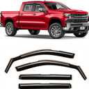 Voron Glass in-Channel Extra Durable Rain Guards for Chevy Silverado/GMC Sierra 1500 2019-2025 Crew Cab,Window Deflectors,Vent Visors,4pcs - 220089
