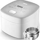 Novaspark Low Carb Rice Cooker Stainless Steel Inner Pot, Mini Stainless Steel Rice Cooker Small 5 Cup, LED Display Low Sugar Rice Maker, 24H Timer and Auto Keep Warm, White Rice/ Porridge/ Oatmeal