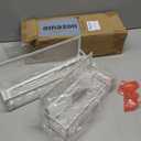 Hanging Desktop Baskets Fine Mesh Wire Storage Basket Over Cabinet Door Organizer No Drilling Required for Kitchen Bathroom Office, 1 Small, 1 Large. (White)