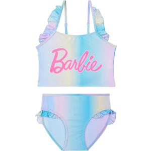 Barbie Girls Swimsuit Set 5-14 Yrs, Two Piece Bikini Set, Adjustable Strap Bathing Suits Swimwear, Swimming Gifts for Girls