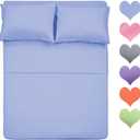 Best Season 400 Thread Count Cotton Queen Size Sheet Set (Baby Blue Color) 4 Piece - 100% Long Staple Cotton Sheets Set, Pure Cotton Bed Sheets Sets with Deep Pocket fit Upto 16 inch