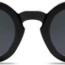 VANLINKER Vintage Round Polarized Sunglasses for Women Men Trendy Shades Retro Circle Sun Glasses VL9743 (C1 Black Frame Gray Lenses)