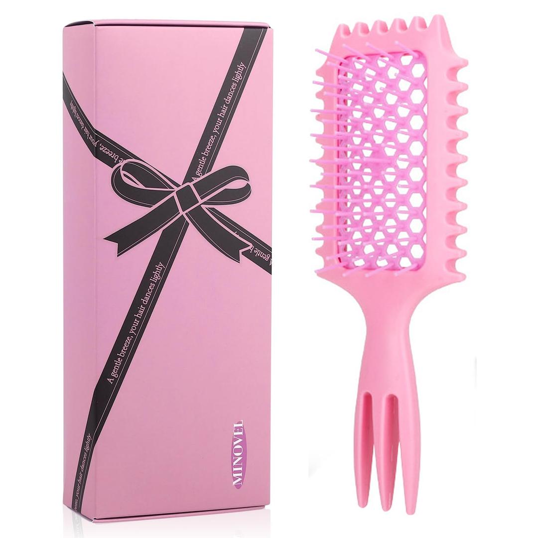 Curly Hair Brush, Curly Hair Comb for Shaping&Defining,Vented Hair Brush for Wet or Dry Hair Detangling Brush,MInovel